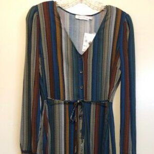 All in Favor Printed Long Sleeve Wide Leg Jumpsuit (NWT)